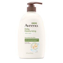 Aveeno Aveeno Daily Moisturizing Body Wash, Body Wash for Dry Skin with Soothing Oat, Creamy Shower Cleanser, Gentle, Soap-Free and Dye-Free, Lightly Scented Body Wash, 33 FL OZ