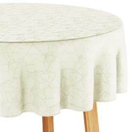 Filumi Tablecloth 140 x 220 cm Oval Cream Washable for Indoor Outdoor Marble Pattern Manil