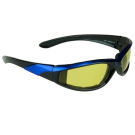 Bikershades Safety Motorcycle Riding Night Glasses Yellow Lens Black Blue Men Women Protective Foam Padded Wind Dust Proof