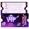 Doguiei Neon Vip Birthday Party Invitations, Purple VIP Invitations Card