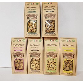 Tarallini Mixed Pack of 6 ( Classic, Fennel Seeds, Calzone, Lemon and pepper, Rosemary, Cheese and Pepper)