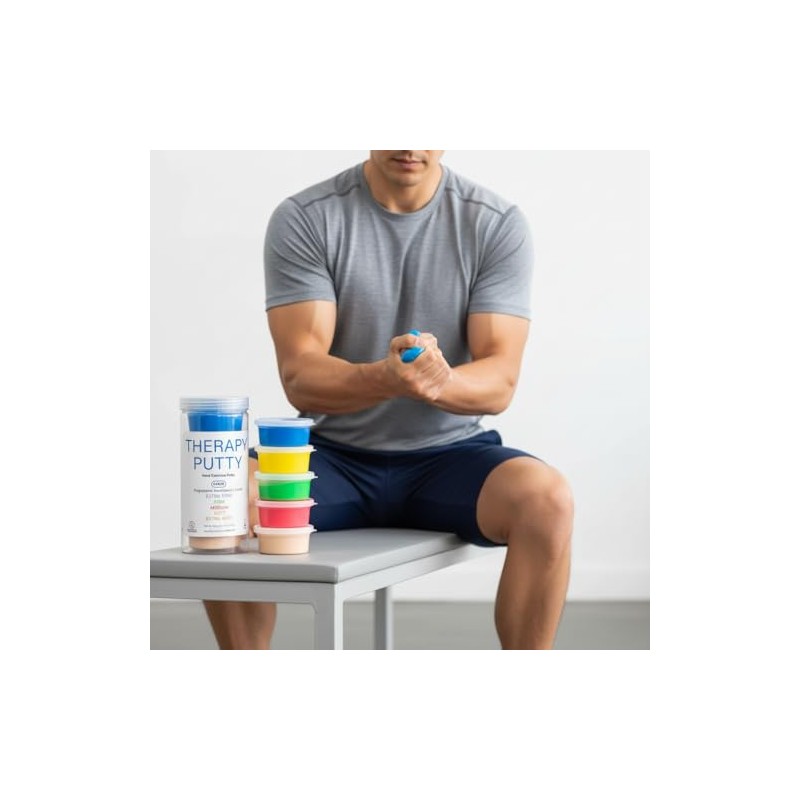 Hand Exercise Therapy Putty Set by EPHRATA – 5 Resistance