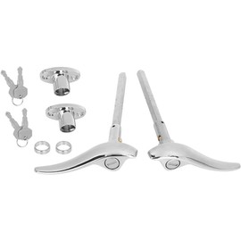 MACHSWON 2 pcs Silver Exterior Door Handle Lock Kit with Key Car Door Latch Handle Replace for Ford 3-Window 2-Door Coupe 1932-1934