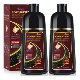 Kaisasa Shampoo Con Aceite De Argn Tinte Cubre Canas 2 Pzs                                                                                            