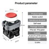 OELFFOW 2Pack Red & Green Metal Head Self-Reset Momentary Push
