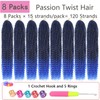 Alrence Passion Twist Hair 24 Inch 8 Packs Water Wave