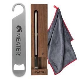 MEATER Plus Bundle: Smart Digital Wireless Meat Thermometer with Microfiber Kitchen Towel & Bar Blade Opener | Grilling, Smoking, Roasting, Baking, & BBQ | Limited Edition Brown Sugar Color