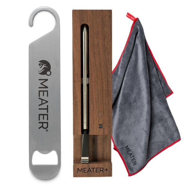 MEATER Plus Bundle: Smart Digital Wireless Meat Thermometer with Microfiber