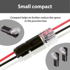 Pluggable LED Wire Connectors -2 Pin 2 Way Pluggable Wire Terminals - No Wire-Stripping Required - Toolless Spring Wire Connectors - Universal Compact Wiring Connectors for AWG 20-24 (Pack of 12)