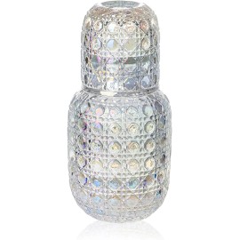 Everest Global Store Bedside Water Carafe 1 Pitcher 15.7oz and 1 Tumbler 5.4 oz. - Iridescent