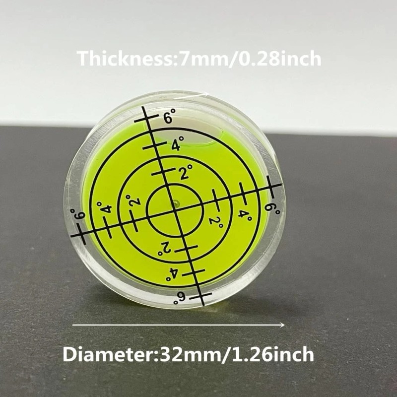 NoBrand 6Pcs Small Circular Bubble Spirit Level Double Sided Adhesive