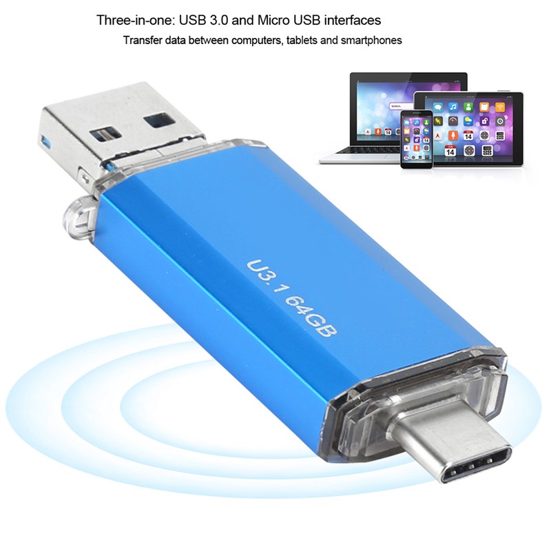 MAIKOU USB Flash Drive 3 in 1 USB 3.0/Micro Port