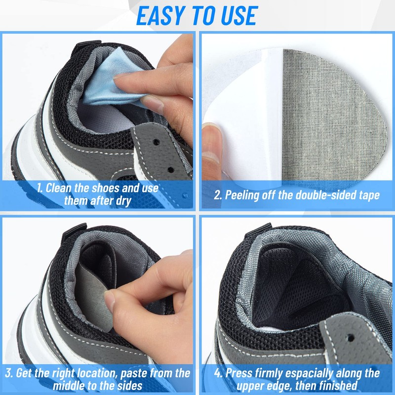Shoe Heel Inserts, 8 Pcs Mesh Self-Adhesive Heel Cushion Pads