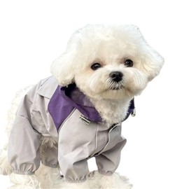 DICOCO Dog Clothes, Raincoat, Waterproof, Windproof, Hat Included, Pet Clothes, For Small Dogs, Medium Dogs, Large Dogs, Lightweight, Soft, Material, Breathable, Walks, Outings, Easy Removal,