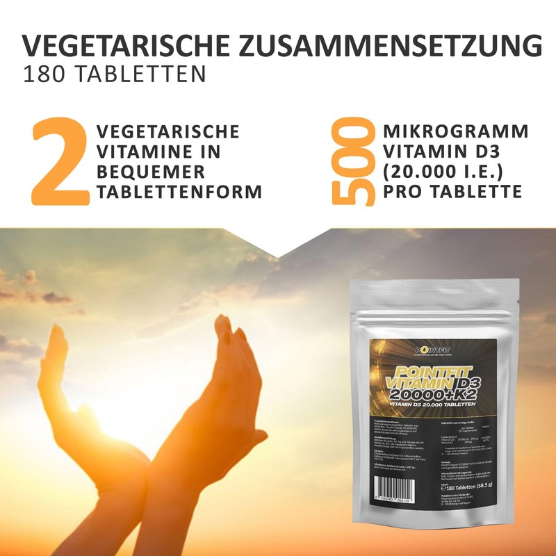 Vitamin D3 20,000 IU + Vitamin K2 MK7 200 mcg