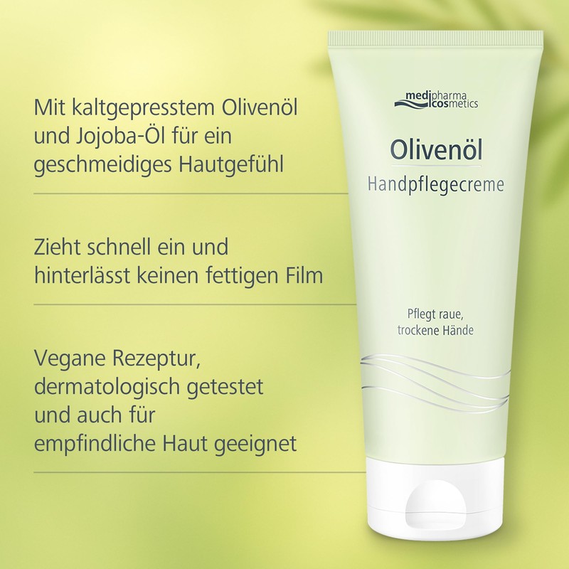 Olivenöl Handpflegecreme - pflegt trockene & raue Hände - mit