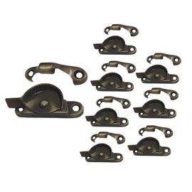 QCAA Zinc Die Cast Window Sash Lock, 2-7/16", Antique Brass, Brushed, 8 Pack, Made in Taiwan