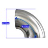BRIGHTZ 80φ90° Stainless Steel Bending Pipe Elbow, 0.05 inch (1.2