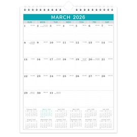 Calendar 2026, 12 Monthly from January 2026 to December 2026, with Julian Date, 11.4 x 14.6 Inches, Thick Paper