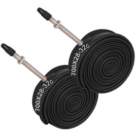 RUTU 700c Bike Tube for 700x23-25c, 700x28-32c, 700x35-43c, 28 inch Bicycle Inner Tube for Road Bike, Gravel Bike, Mountain Bike, Cruiser Bike, Butyl Rubber Tubes, Presta Valve 60mm FV60, 2 Pack