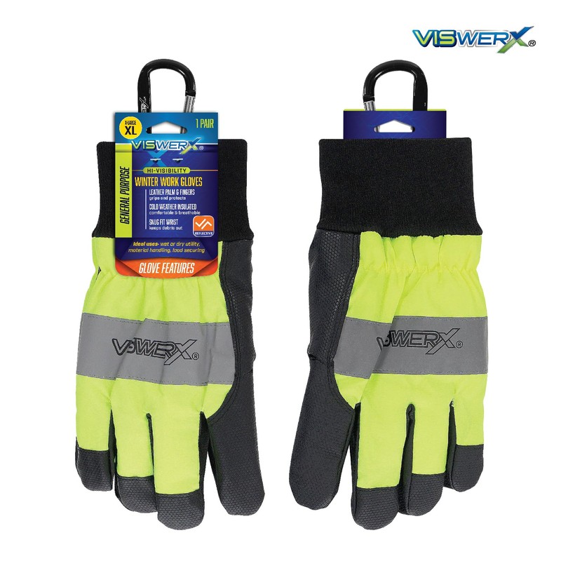 VISWERX Hi-Vis Winter Work Glove – Cold Weather Insulated &