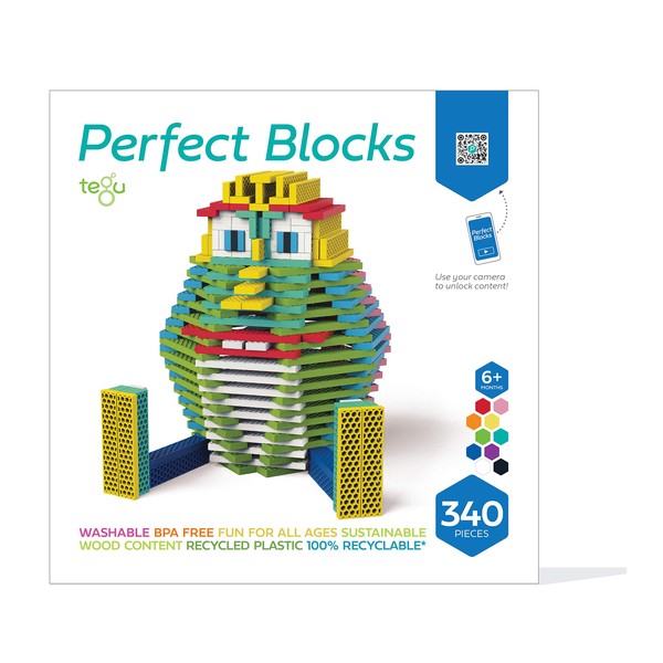 Tegu 340 Piece Perfect Blocks Building Set- , Multicolor