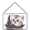 Metall Schild 20x30cm mit Kordel Katze Ich hab dich lieb