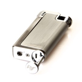 PerfectSmoke Pfeifenfeuerzeug Silber mit integriertem Pfeifenstopfer, Diffusionsflamme