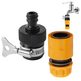 HAFRILY Hose Pipe Tap Connector 16-21mm Mixer Tap Universal Tap Connector for Hose Pipe Adjustable Stainless Steel Collar for Garden Kitchen Bath Laundry