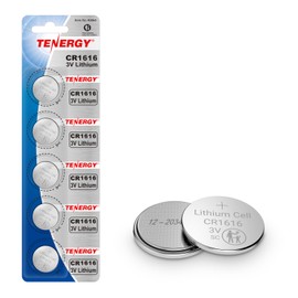 Tenergy CR1616 3V Lithium Cell Battery, for Keys, Handheld Game Console, Calulators, Accessories, 5 Count