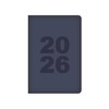 Taschenkalender 2026, Wochenansicht, marineblau, geprägt, gepolstert, weiches Kunstleder, minimalistisches Design,