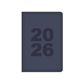 Taschenkalender 2026, Wochenansicht, marineblau, geprägt, gepolstert, weiches Kunstleder, minimalistisches Design, gebundenes Notizbuch, Business- und Studenten-Organizer