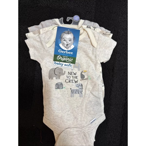 Gerber NWT New to the crew Newborn Short Sleeve Bodysuits