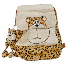 Cute Children's Backpack with Plush and Embroidery ~ Leopard ~ with Keyring, leopard, Rucksack