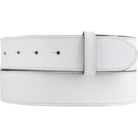 BELTINGER Weicher Gürtel aus Nappaleder und Steppnaht ohne Schnalle 4 cm | Modischer Ledergürtel für H-Schnalle 40mm Damen Herren | Jeans-Gürtel 4cm | Weiß 125cm
