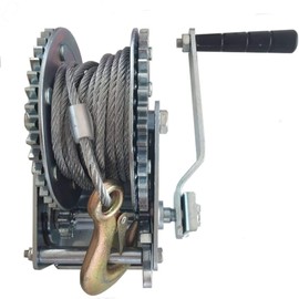 Boss Buck Durable Steel Versatile 1 Way Ratchet Style Zinc Plating 1200 LB Winch for Game Feeder| Over 26' Cable and Hook Included