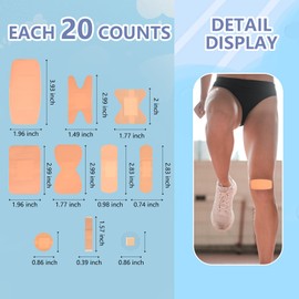 Assorted Bandages Variety Pack 200 Pieces，Adhesive Bandages Flexible Breathable Bandages for First Aid Supplies，Including Waterproof Bandages,Spot Bandage and Large Bandages