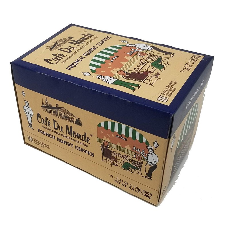 Cafe Du Monde Coffee French Roast Single-Serve Cup Pods, 12