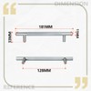 Bwintech 12 Pack Grey 181MM Knurled Cupboard Handles, 128MM Hole
