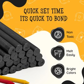 Artellius Premium Sealing Wax Sticks (Bulk 30 Pack) Wax Seal Glue Gun Sticks, Envelope Seal Wax for Stamp Seals - Perfect Wax Seal Sticks for Crafting, Invitations & Letters - Black