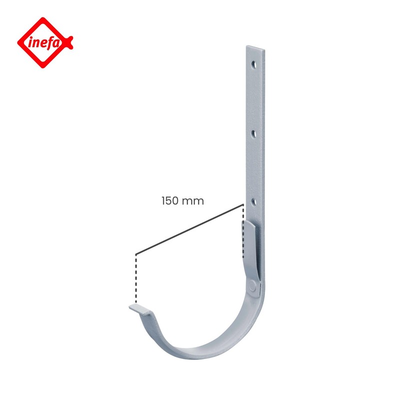 INEFA Gutter Holder Semicircular, Steel NW150 / 150 mm, Grey