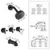 BEIYI 3 Handle Shower Faucet Set with Tub Spout Matte
