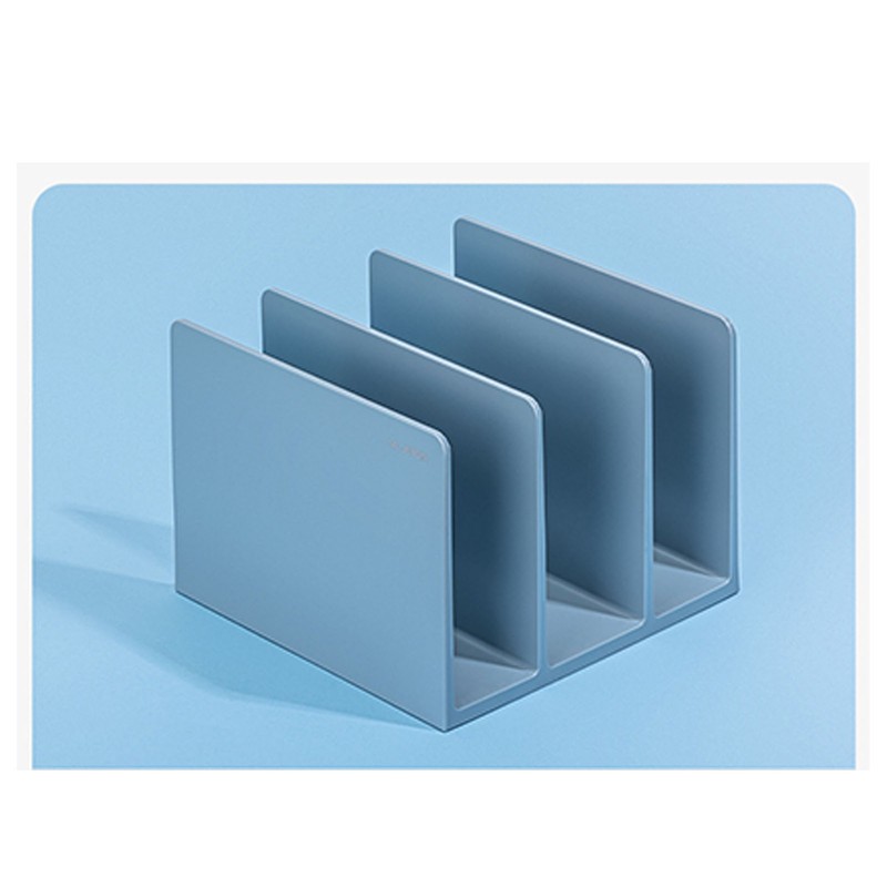 Bookends Simple Style Wide Mouth Design Blue Color Plastic Material