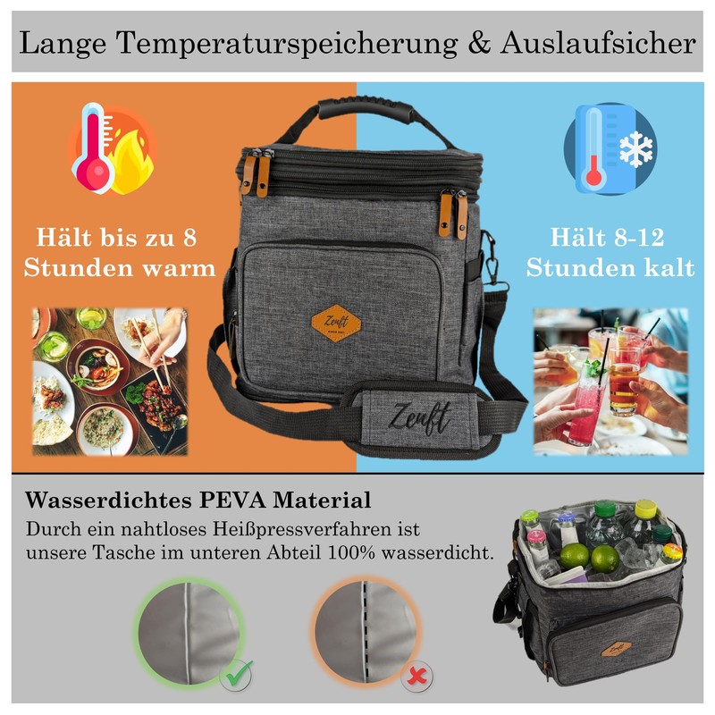 Insulated Cooler Bag Foldable - Waterproof, Leak-proof Lunch Bag with