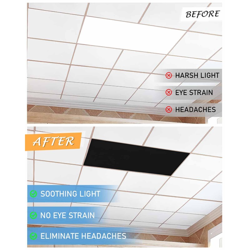 Magnetic Light Cover for Classroom Drop Ceiling,3 Pack 4x2 Ft