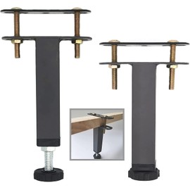 ruiru bro 4Pcs Adjustable Height Center Support Leg for Bed Frame, Steel Bed Frame or Wooden Bed Center Slat Support Leg, Sofa Furniture Cabinet Feet (Grey, Height:5.9 to 8.6 inch)