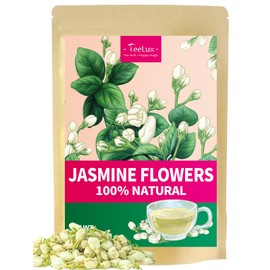 TeeLux Jasmine Tea Loose Leaf, Natural Jasmine Buds, Edible Dried Flowers for Tea, Baking, Caffeine Free, 3.5oz/100g