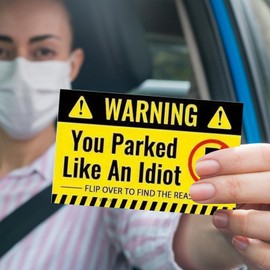 You Parked Like an Idiot Cards - Parking Violation Cards | with Multi Violation Reasons, Humorous Stocking Stuffers for Adults Car Owner Pranks