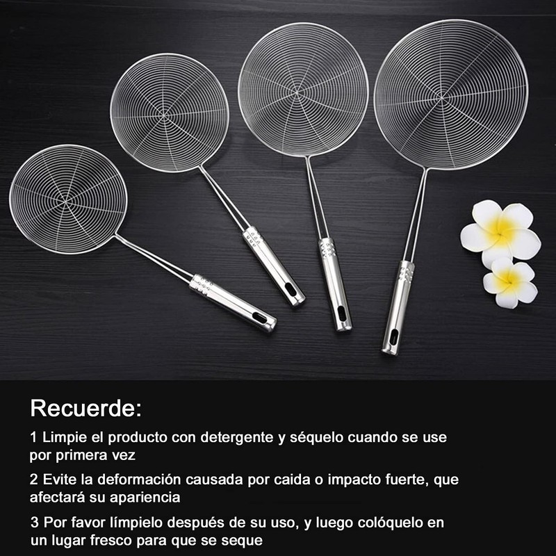 Stainless Steel Slotted Spoon, Spider Web Ladle Stainless Steel Strainer