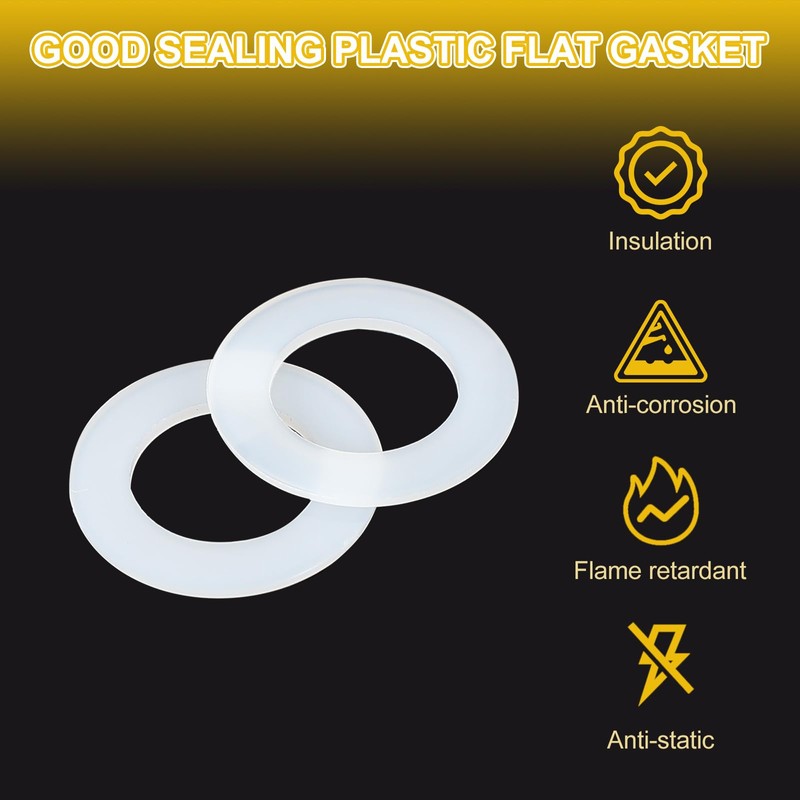 PATIKIL M12 Nylon Flat Washers, 120 Pcs 12mm ID 20mm